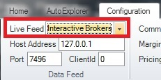 Interactive Brokers Configuration ribbon in ONE